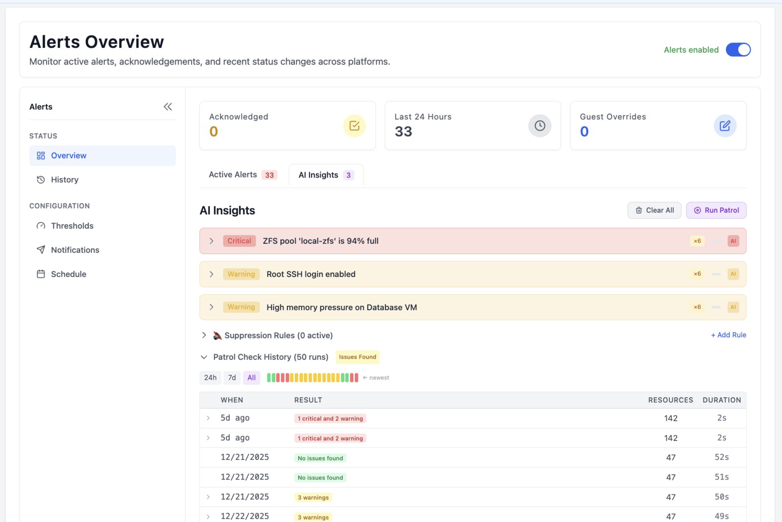 Pulse Patrol findings in Pulse Pro
